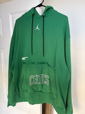 Jordan Green Celtics Hooded Pullover with White Jumpman
